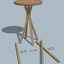 Table d'appoint à pieds croisés style Buenos Aires mais simplifié