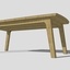 Une grande table en noyer tout en courbe